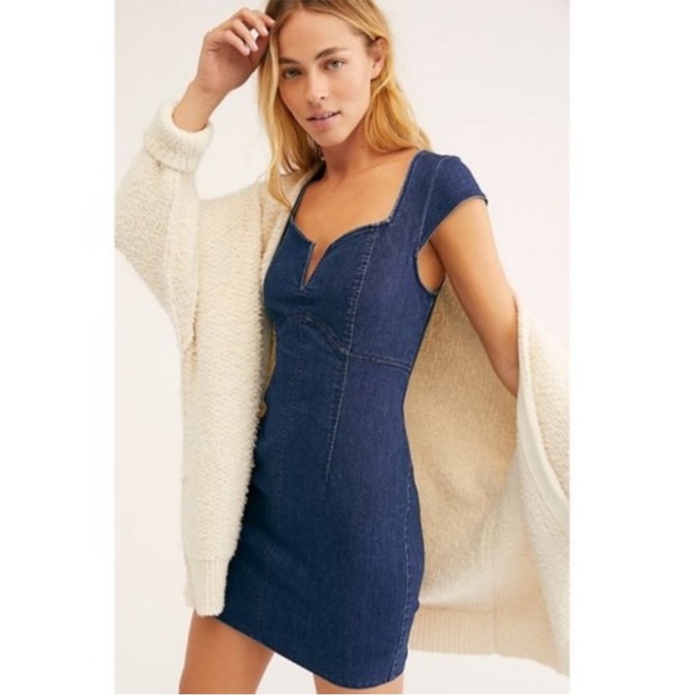 NEW Free People Lia denim dress
